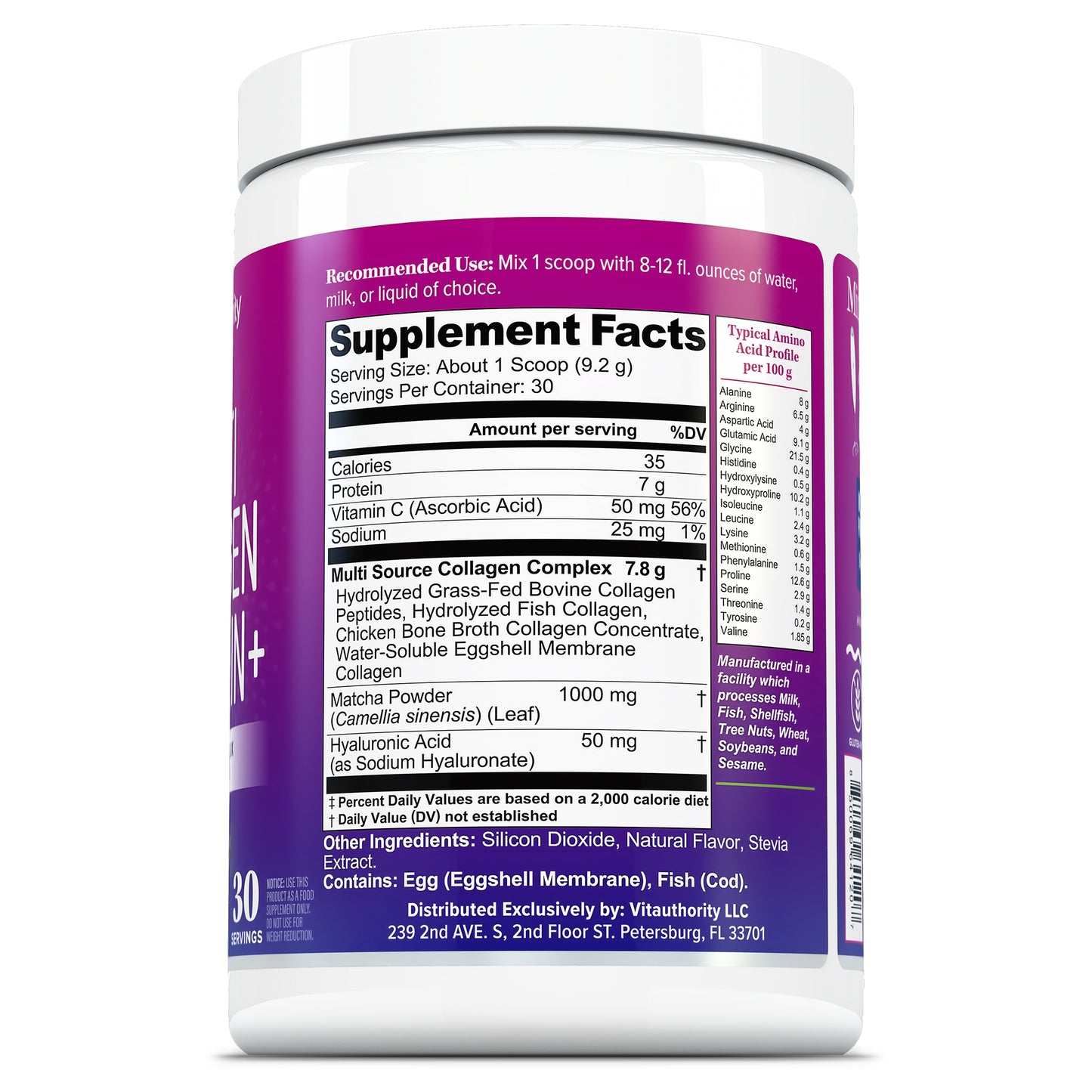 Multi Collagen Protein + Matcha - Vitauthority