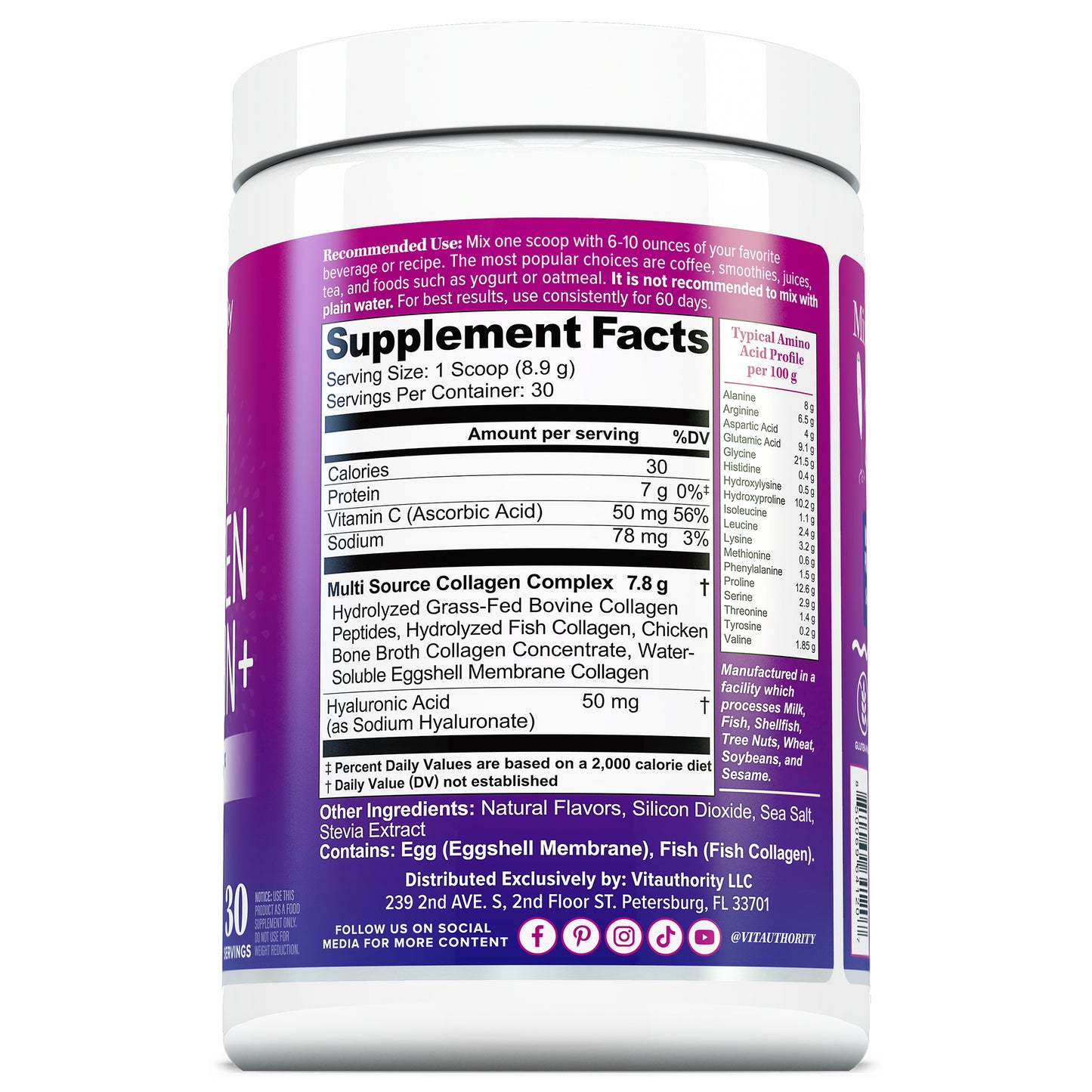 Multi Collagen Protein + Vanilla - Vitauthority