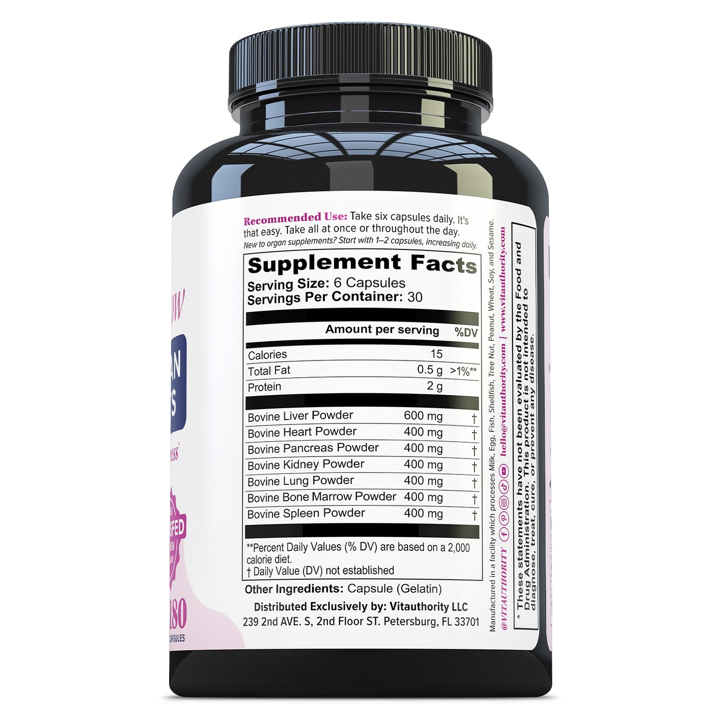 Primal Glow Beef Organ Nutrients Capsules - Vitauthority