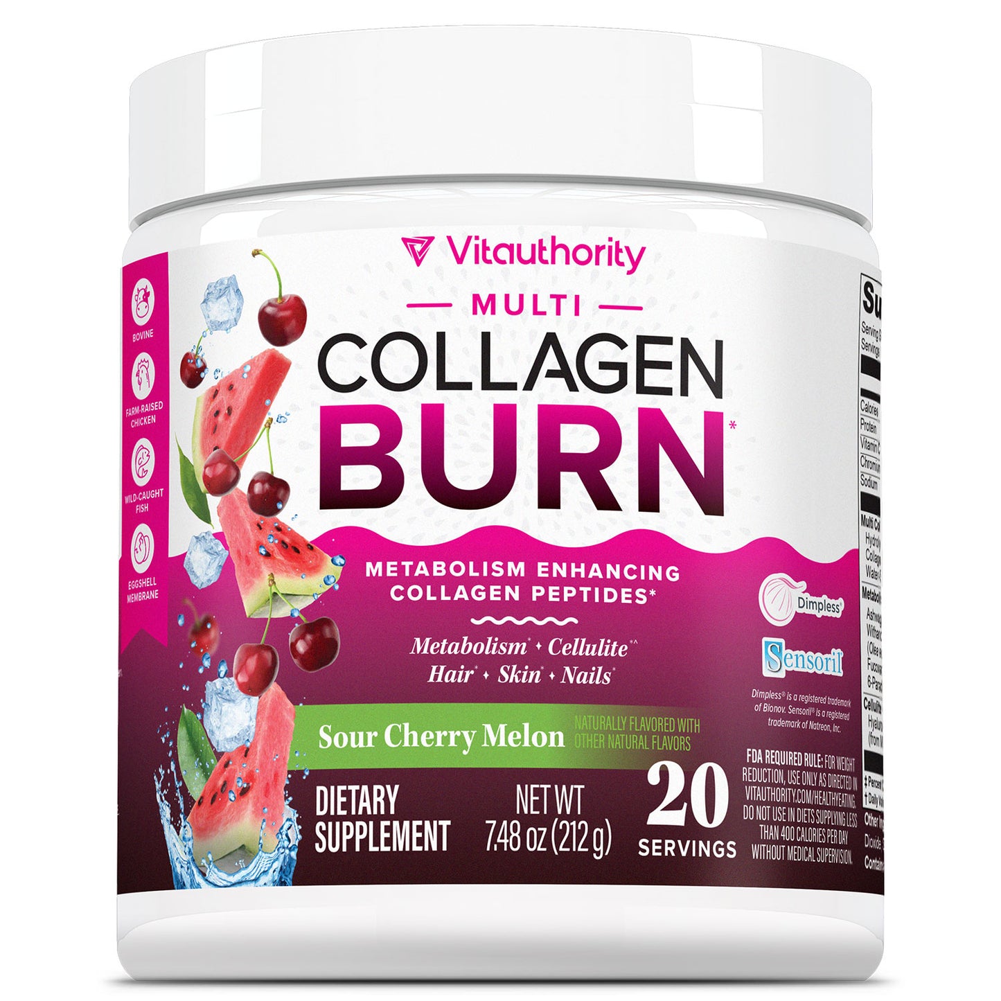 Multi Collagen Burn Powder - With SOD B Dimpless® - Vitauthority