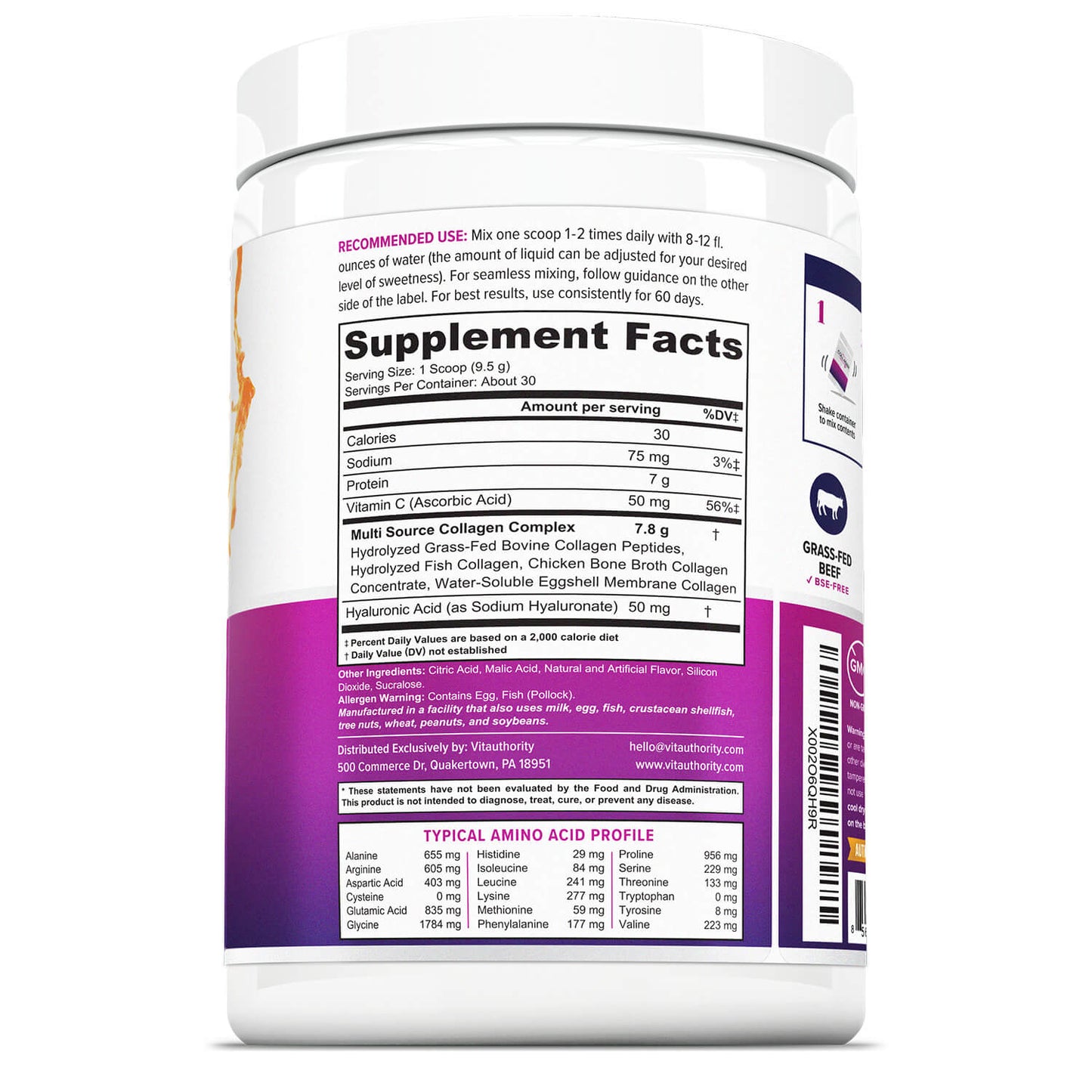 MULTI COLLAGEN + PEACH MANGO FLAVOR - Vitauthority