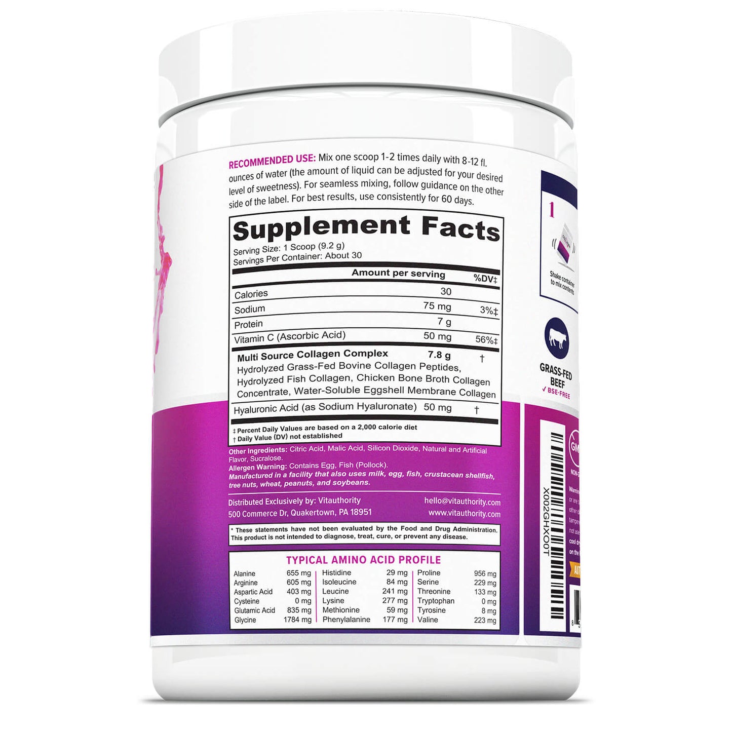 MULTI COLLAGEN + PINK LEMONADE FLAVOR - Vitauthority