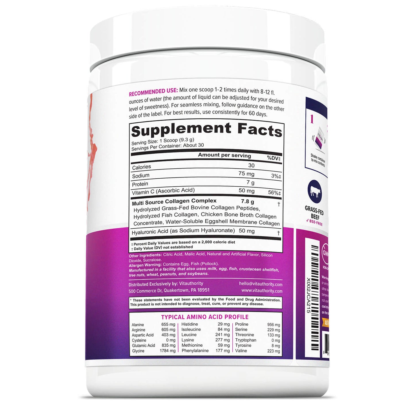 MULTI COLLAGEN + STRAWBERRY FLAVOR - Vitauthority