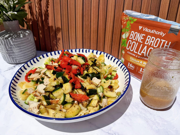 Bone Broth Collagen Lemon Chicken Pasta Salad Recipe