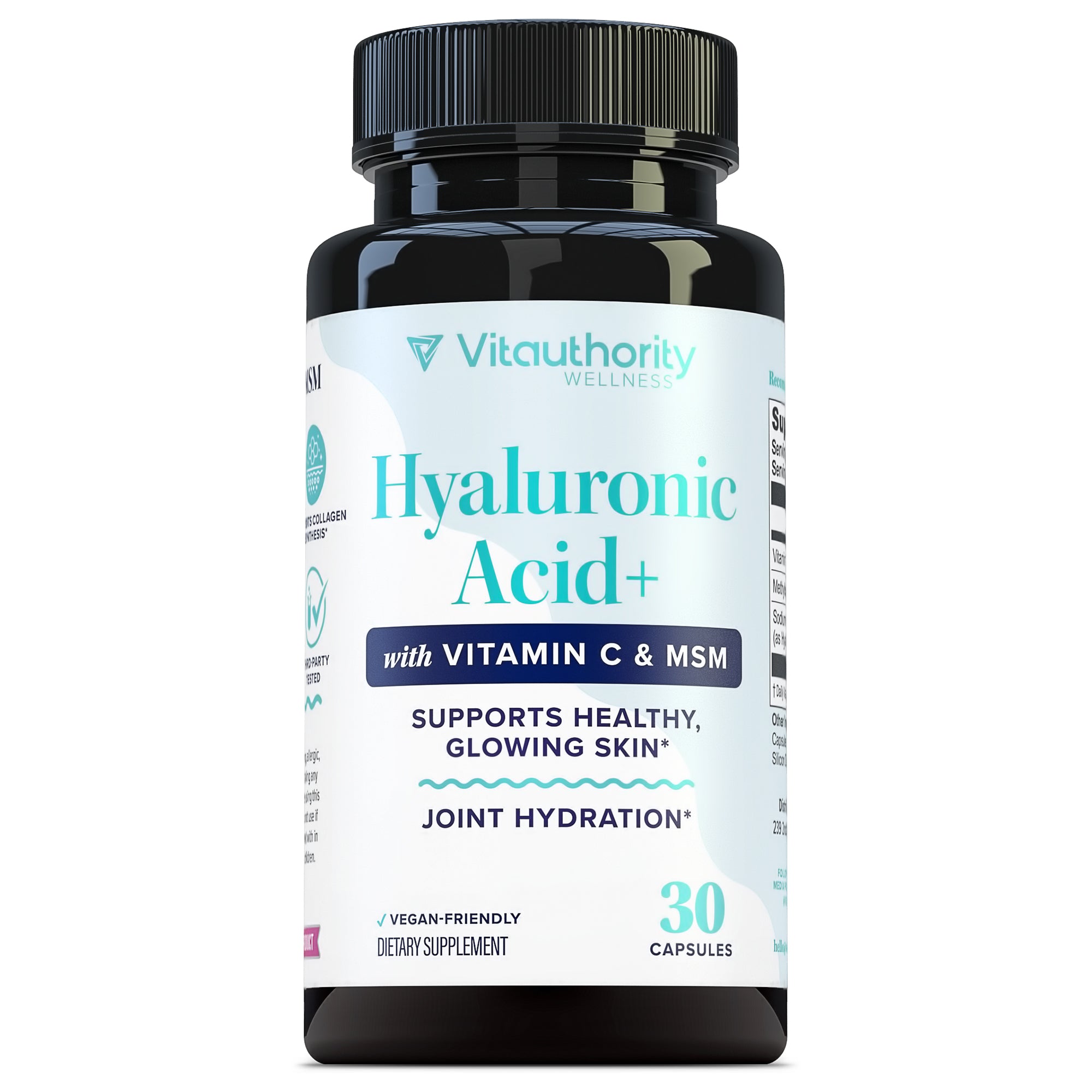 hyaluronic acid glutathione vitamin c Capsules with MSM & C, 120mg Sodium Hyaluronate, Vegan & Non-GMO Bulletproof Bulletproof Glutathione Force سيروم كوري للبشرة الحساسة Dosage:5mg (standard) Enriched with panthenol and