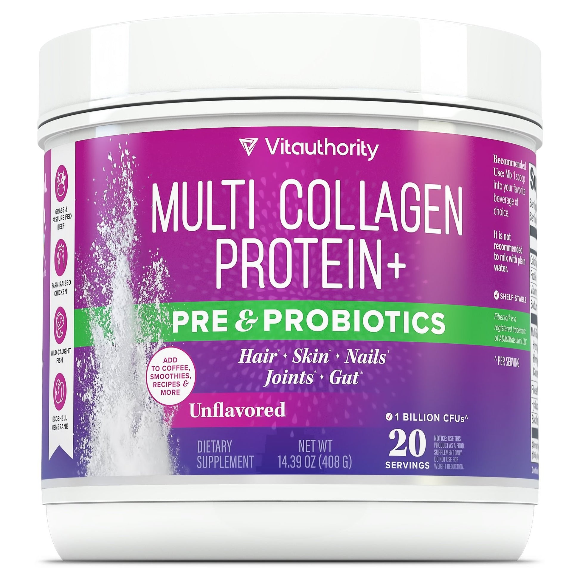 Multi Collagen Protein+ Pre and Probiotics - Vitauthority