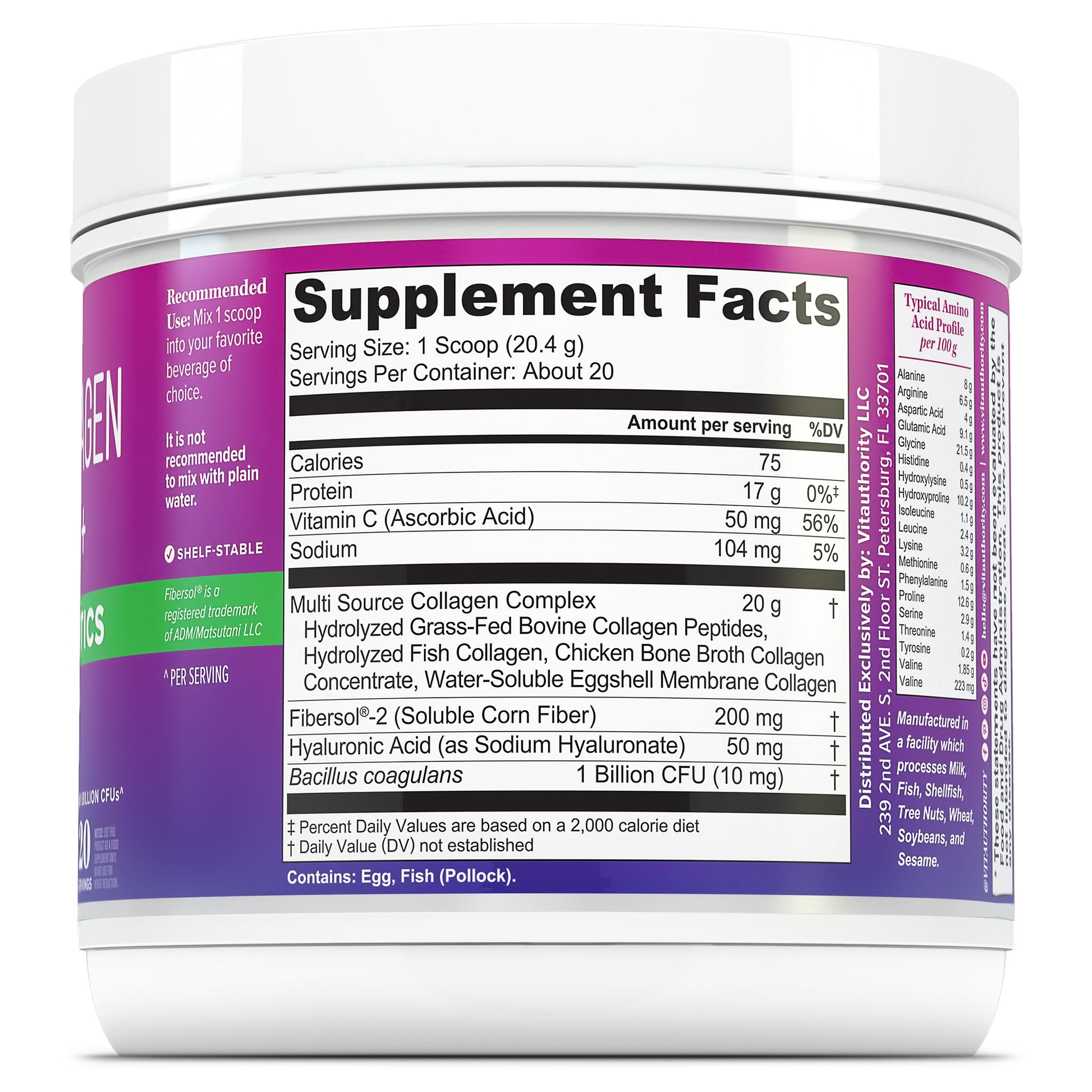 Multi Collagen Protein+ Pre and Probiotics - Vitauthority