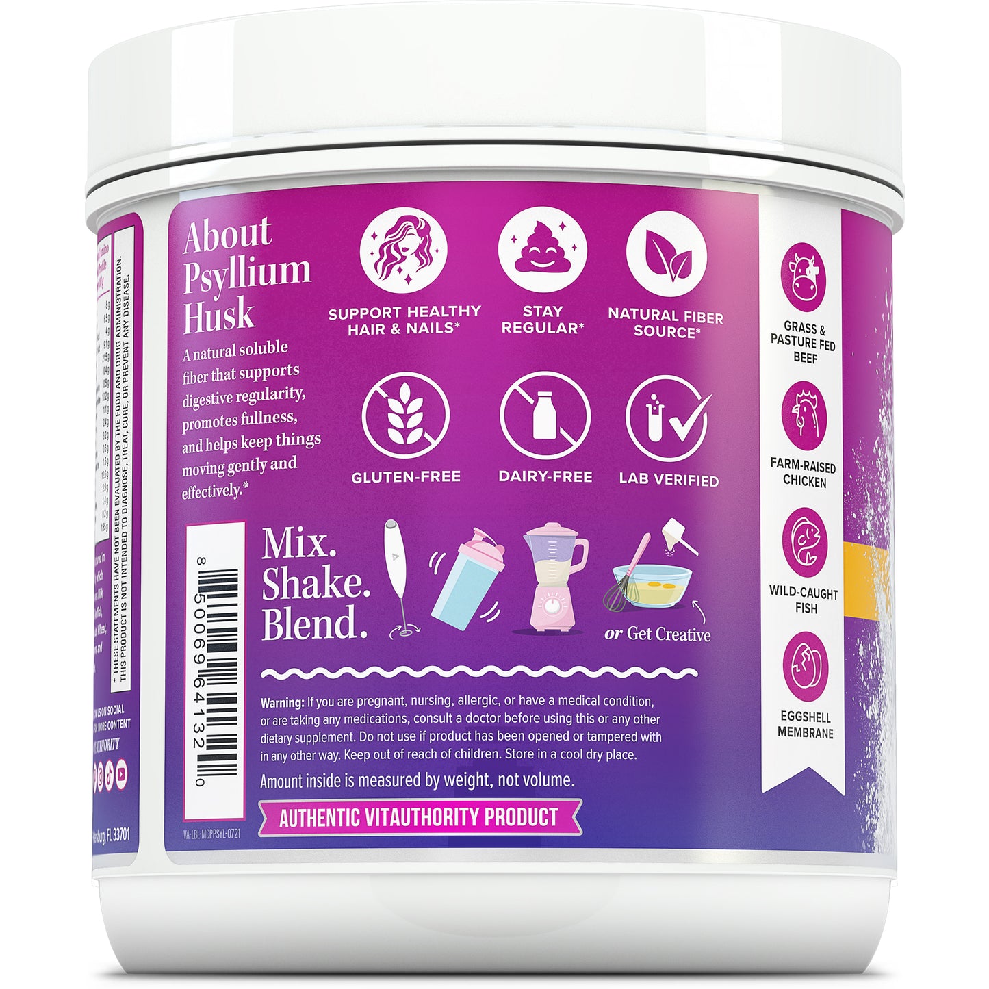 Multi Collagen Protein + Fiber - Vitauthority