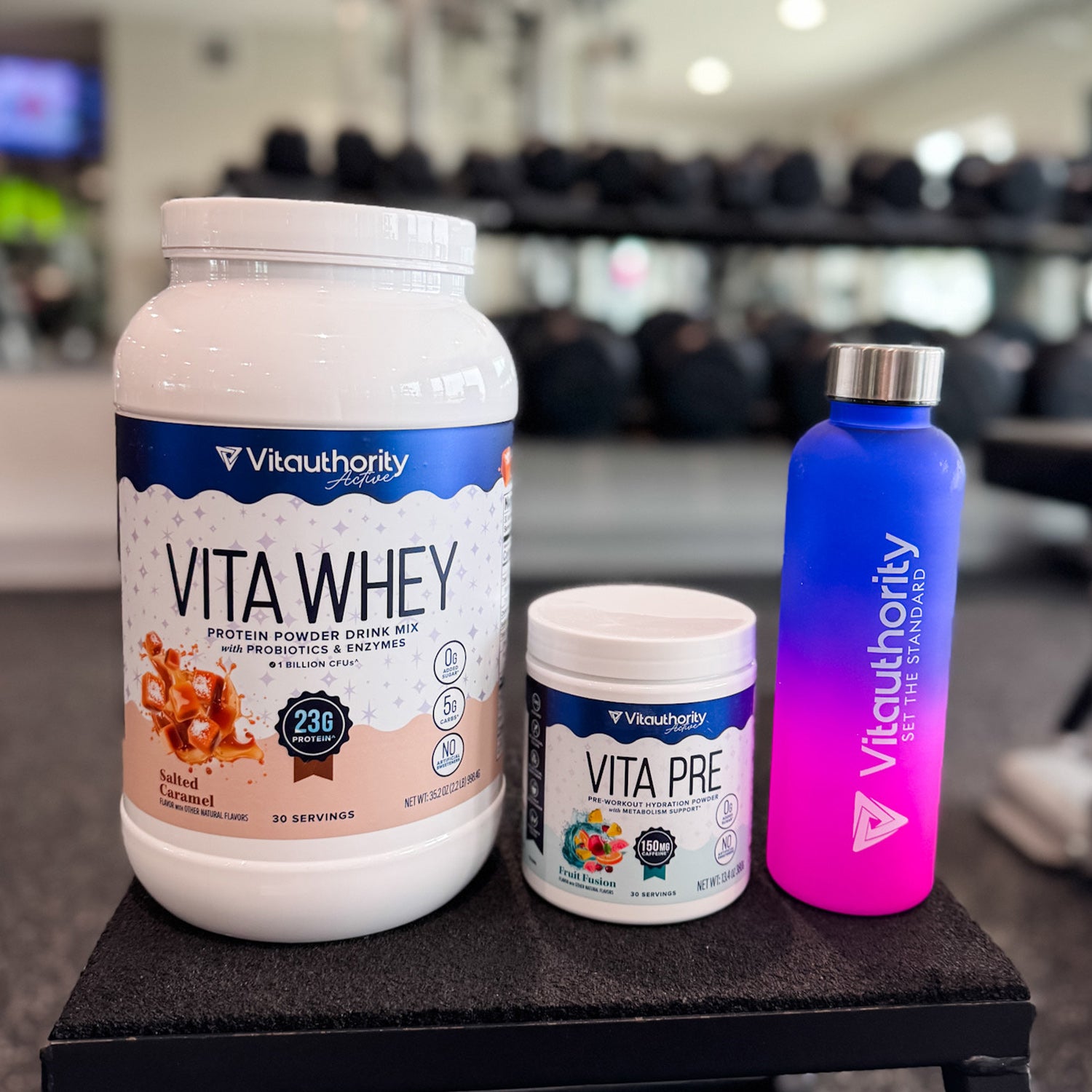 Strength and Energy Premade Bundle with Vita Whey, Vita Pre-Workout and Water Bottle