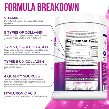 Multi Collagen Powder - With Hyaluronic Acid & Vitamin C