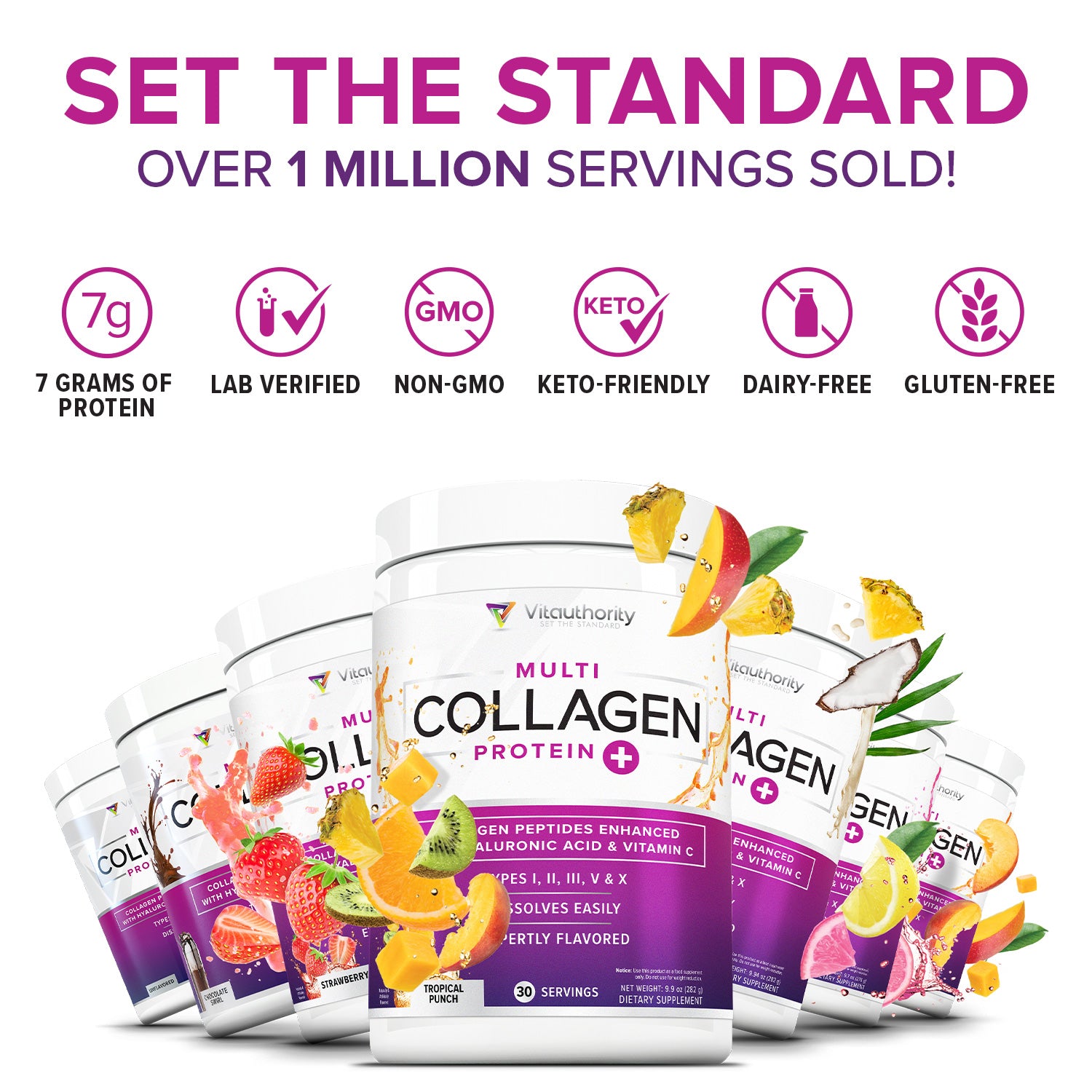 Multi Collagen Powder - With Hyaluronic Acid & Vitamin C