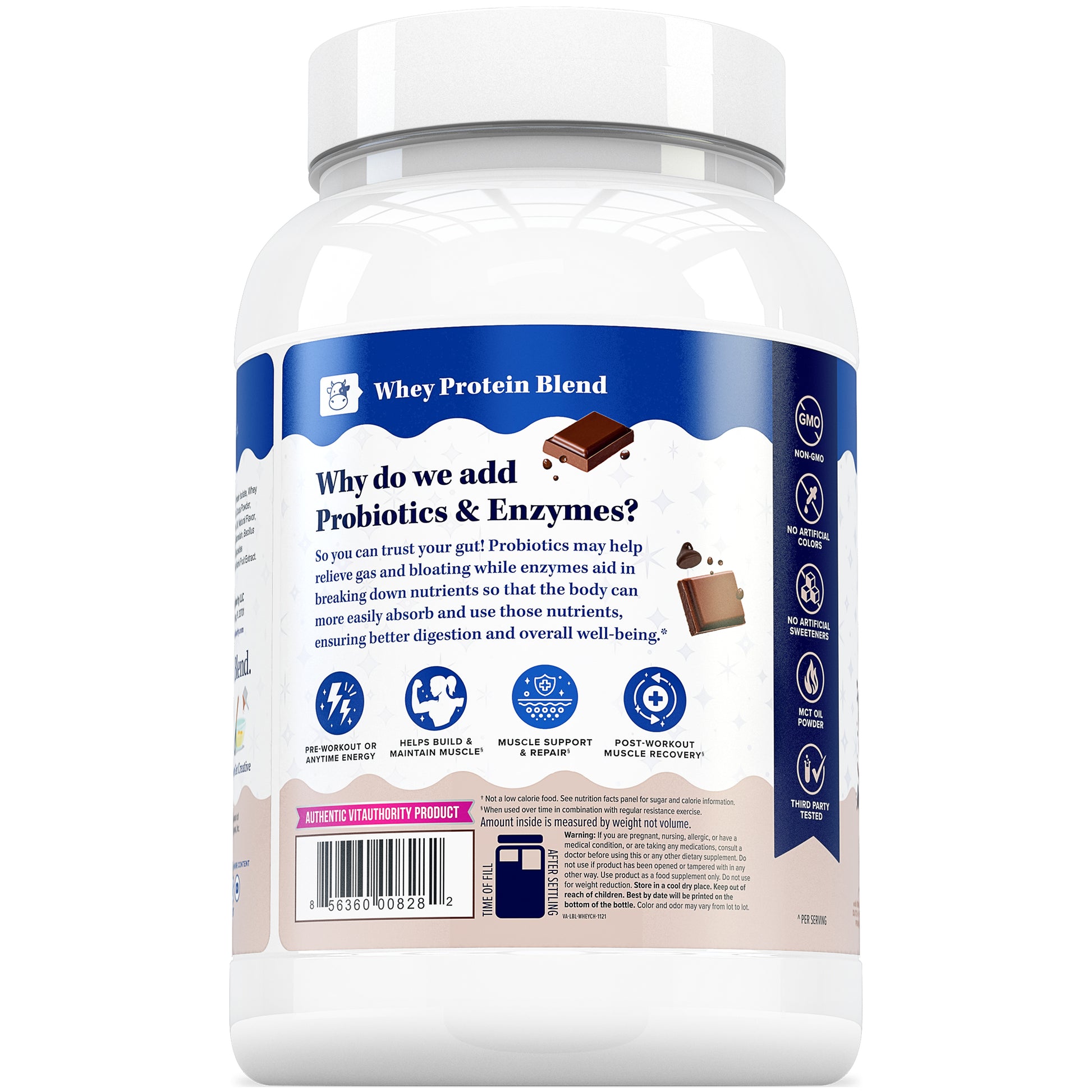 Vita Whey Protein Powder Chocolate Flavor Facts Panel