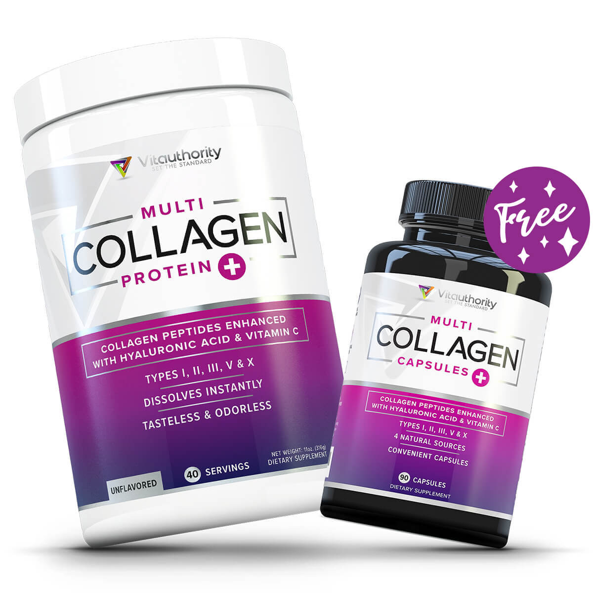 MULTI COLLAGEN PEPTIDES + MULTI COLLAGEN CAPSULES – Vitauthority