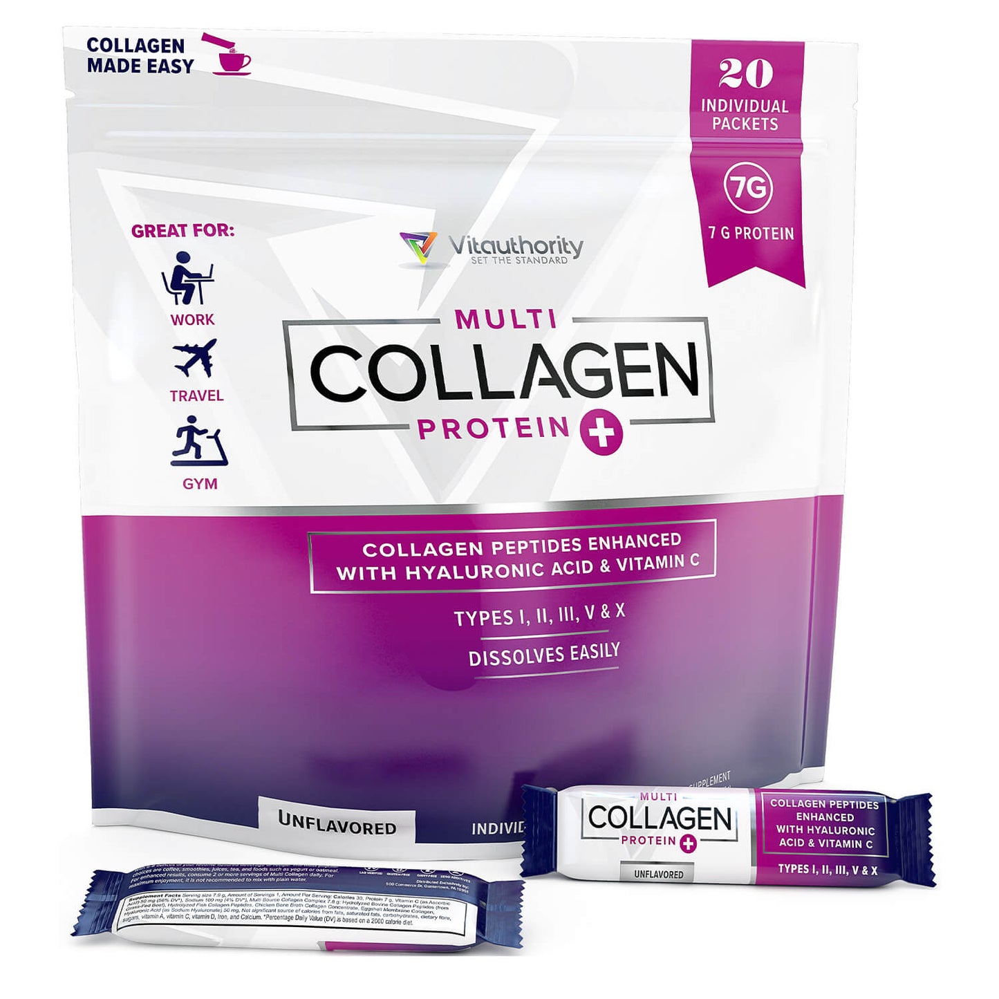 Multi Collagen Peptides Stick Packs (20 Count)